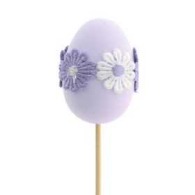 Egg Floral Easter 6cm on 50cm stick lilac