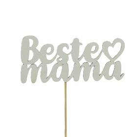 Beste Mama 12x5.5cm on 50cm stick FSC* white