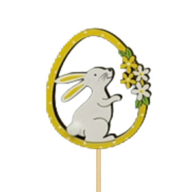 Bunny Blossom 8x6.5cm on 50cm stick yellow