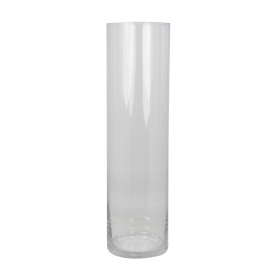 Glass Vase Cylinder TopØ7.5xH27.5 in