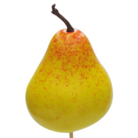 Fruit Pear 6cm on 50cm pick yellow