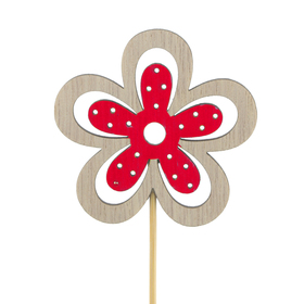 Flower Yuki 6cm on 20cm stick FSC* red