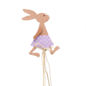 Girl Rabbit 8.5cm on 10cm stick purple