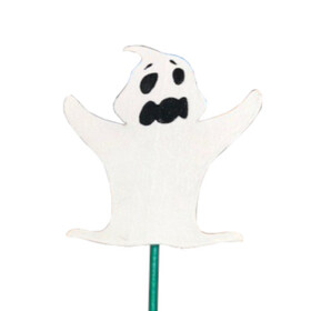 Halloween Ghost 8.4x6.8cm on 50cm stick