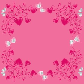 Collerette Crystal Hearts 60x60cm rose