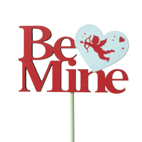 Be Mine Cupid 8.5x5cm on 50cm stick