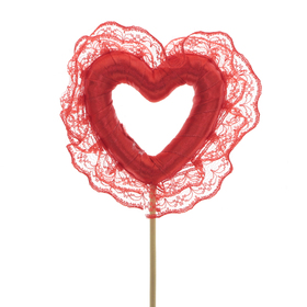 Herz Hotlove 8cm auf 50cm Stick rot