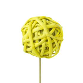 Kambu Ball 8cm on 50cm stick yellow