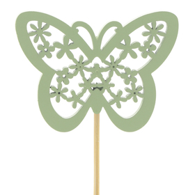 Butterfly Stacey 4.5cm on 10cm stick FSC* green