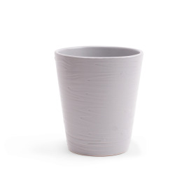 Ceramic pot Wood grain Ø13.5 H15.5cm grey