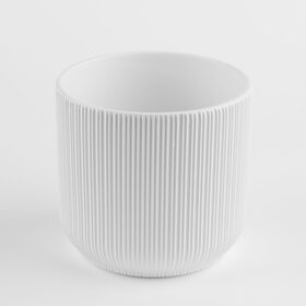 Maceta de cerámica Stria Ø10xH9,5cm ES9 blanco