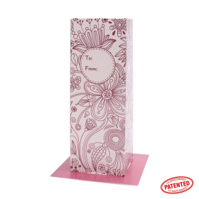 Card Vase NL Daily Flower 8.5x8.5x24cm pink