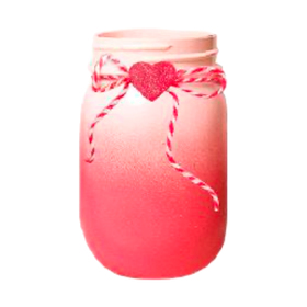 Glass jar Little Heart 3x5in pink