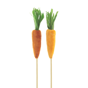 Carrots Willy 12cm on 50cm stick assorted x2 orange