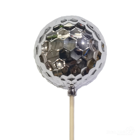 Christmas Ball Hammered 6cm on 50cm stick silver
