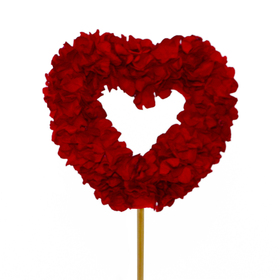 Herz Rose Petals 7,5cm auf 50cm Stick rot