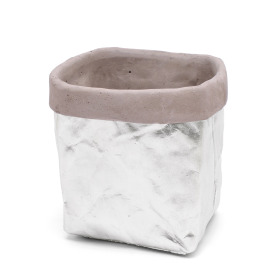 Ceramic Pot Kathia 14x13.3cm H14.5cm silver