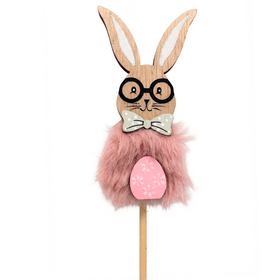 Bunny Fuzzy 3.5in on 20in stick rosado