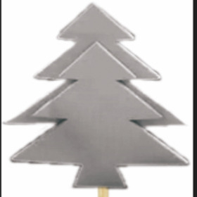 Christmas tree 2d 15cm on 15cm pick FSC* silver