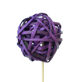 Kambu Ball 8cm on 50cm stick purple