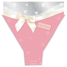 Hoes Christmas Wishes 50x54x15cm roze