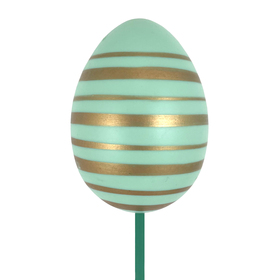 Egg Candy Pop 2.5in on 20in stick green/gold