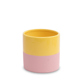 Ceramic Pot Soft Touch Ø10.2xH9.6cm ES9 Sunny Yellow