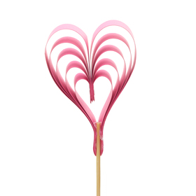 Heart Eternal Love 10cm on 50cm stick FSC* cherry