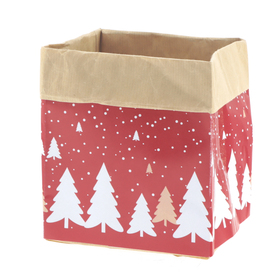 Paper Bag White Christmas 12.5x12.5x12.5cm FSC* red