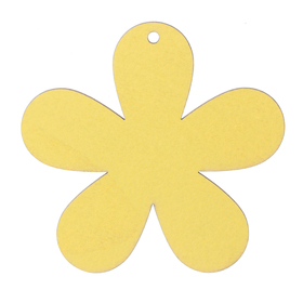 Wooden flower deco 7.8cm with hole yellow FSC*