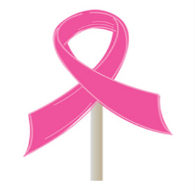 Hope Ribbon 8cm on 50cm stick pink