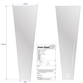 Sleeve Single Rose 70% PCR 54x12x5cm BOPP30 transparent