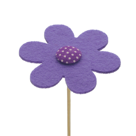 Flower Felt 8cm on 50cm stick purple