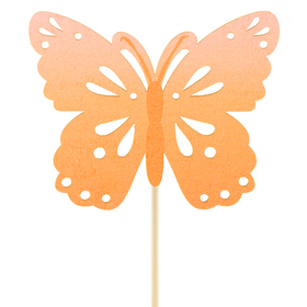 Schmetterling Zazou 8cm auf 50cm stick FSC* orange