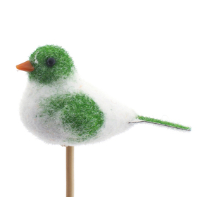 Bird Lisa 8.5cm on 50cm stick green