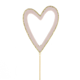 Heart Belle 8cm on 10cm stick FSC* pink