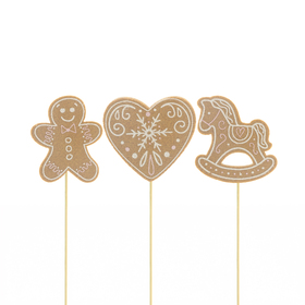 Gingerbread 8cm op 10cm stok assorti x3