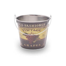 Bucket zinc Old Fashioned Grapes TØ12,5cm BØ9,5 H:11,5cm