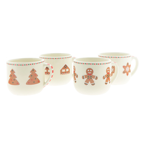 Ceramic Gingerbread mug ES9 assorted x4 in tray