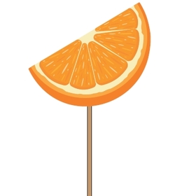 Fruit Orange Slice 8cm on 50cm stick