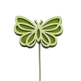 Butterfly Mischa 3in on 20in stick green