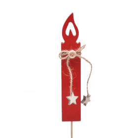 Candlelight Fair 14,5x2,5cm op 50cm stok rood