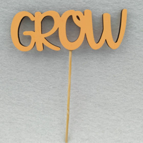 Grow 9x4cm on 10cm stick FSC* orange