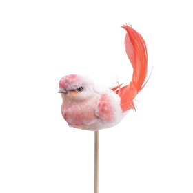 Bird Florence 10cm on 50cm stick orange