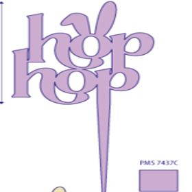 HOP HOP Medium 7x5.3cm on 6cm stick FSC* lilac