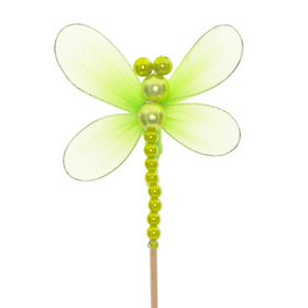 Libelle Oriënt 8cm op 50cm stok groen