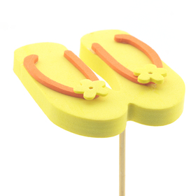 Flip Flops 3in on 20in stick yellow