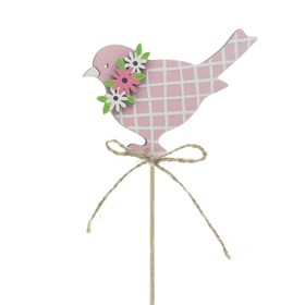 Oiseau Cleo 8,5cm en pique 50cm FSC* rose