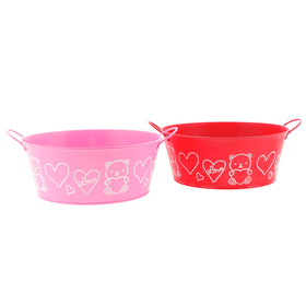 Zinc bowl with ears Valentine  Ø25/20xH10cm ass 2