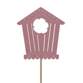 Vogelhaus Bloomy 7,5cm auf 50cm Stick FSC* rosa